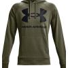 imageUnder Armour Mens Rival Fleece Big Logo HoodieMarine Od Green 390Black
