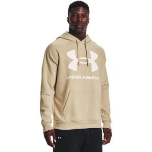 imageUnder Armour Mens Rival Fleece Big Logo Hoodie290 Khaki Base   Onyx White