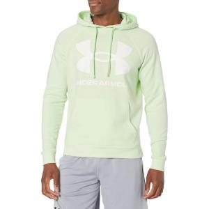 imageUnder Armour Mens Rival Fleece Big Logo Hoodie369 Phosphor Green   Onyx White