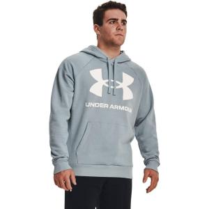 imageUnder Armour Mens Rival Fleece Big Logo Hoodie465 Harbor Blue   Onyx White