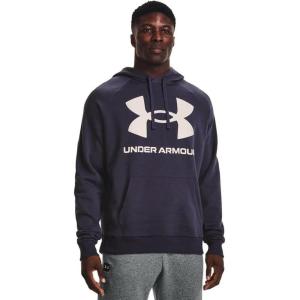 imageUnder Armour Mens Rival Fleece Big Logo Hoodie558 Tempered Steel   Onyx White