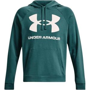 imageUnder Armour Mens Rival Fleece Big Logo Hoodie722 Coastal Teal   Onyx White