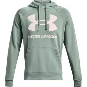 imageUnder Armour Mens Rival Fleece Big Logo Hoodie781 Opal Green   Onyx White