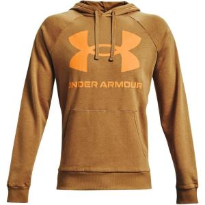 imageUnder Armour Mens Rival Fleece Big Logo HoodieAntique Ochre 277Omega Orange