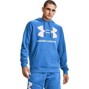 imageUnder Armour Mens Rival Fleece Big Logo HoodieBrilliant Blue 787Onyx White