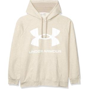 imageUnder Armour Mens Rival Fleece Big Logo HoodieHighland Buff Light Heather 200Onyx White