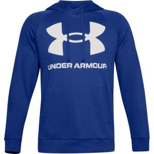 imageUnder Armour Mens Rival Fleece Big Logo HoodieJupiter Blue 584Onyx White