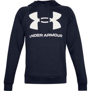 imageUnder Armour Mens Rival Fleece Big Logo HoodieMidnight Navy 410Onyx White