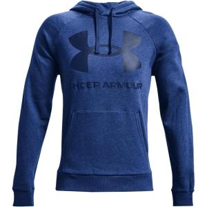 imageUnder Armour Mens Rival Fleece Big Logo HoodieTech Blue Light Heather 432Indigo