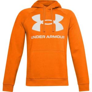 imageUnder Armour Mens Rival Fleece Big Logo HoodieVibe Orange 850Onyx White