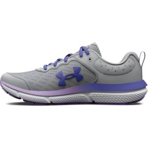 imageUnder Armour Boys Grade School Assert 10 Athletic Shoes100 Mod GrayNebula PurpleBaja Blue