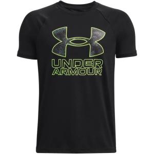 imageUnder Armour Boys Tech Big Logo Short Sleeve TShirt007 Black   Lime Surge