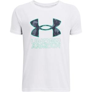 imageUnder Armour Boys Tech Big Logo Short Sleeve TShirt102 White   Vapor Green