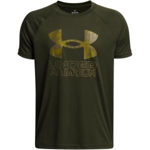 imageUnder Armour Boys Tech Big Logo Short Sleeve TShirt308 Expedition Green   Green Legacy