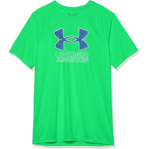 imageUnder Armour Boys Tech Big Logo Short Sleeve TShirt328 Extreme Green   Versa Blue