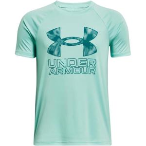 imageUnder Armour Boys Tech Big Logo Short Sleeve TShirt361 Neo Turquoise   Coastal Teal