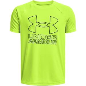 imageUnder Armour Boys Tech Big Logo Short Sleeve TShirt370 Lime Surge   Black