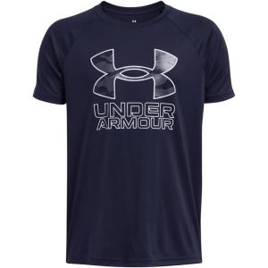imageUnder Armour Boys Tech Big Logo Short Sleeve TShirt410 Midnight Navy  Downpour Gray  Mod Gray