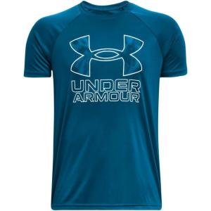 imageUnder Armour Boys Tech Big Logo Short Sleeve TShirt426 Varsity Blue   Halo Gray