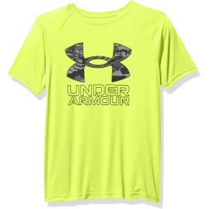 imageUnder Armour Boys Tech Big Logo Short Sleeve TShirtHighvis Yellow 732Halo Gray