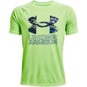 imageUnder Armour Boys Tech Big Logo Short Sleeve TShirtQuirky Lime 752Cruise Blue