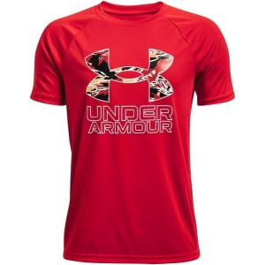 imageUnder Armour Boys Tech Big Logo Short Sleeve TShirtRed 600White