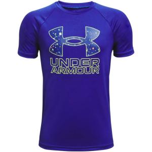 imageUnder Armour Boys Tech Big Logo Short Sleeve TShirtUltra Indigo 409Highvis Yellow