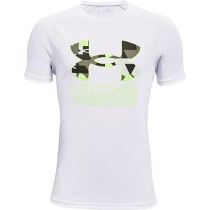 imageUnder Armour Boys Tech Big Logo Short Sleeve TShirtWhite 100Summer Lime