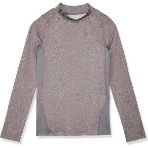 imageUnder Armour Boys ColdGear Armour Mock Long Sleeve TShirt Big KidsCharcoal Light Heather 019Black