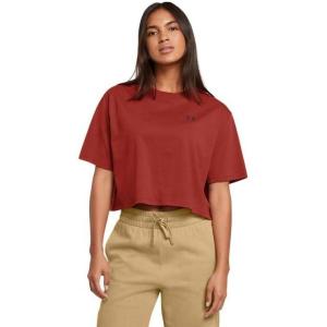 imageUnder Armour Womens Boxy Crop Logo Short Sleeve T Shirt840 Earthen Orange   Black