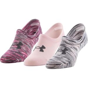 imageUnder Armour Womens Breathe Lite Ultra Low Socks MultipairsWhiteRetro PinkJet Gray 3pairs