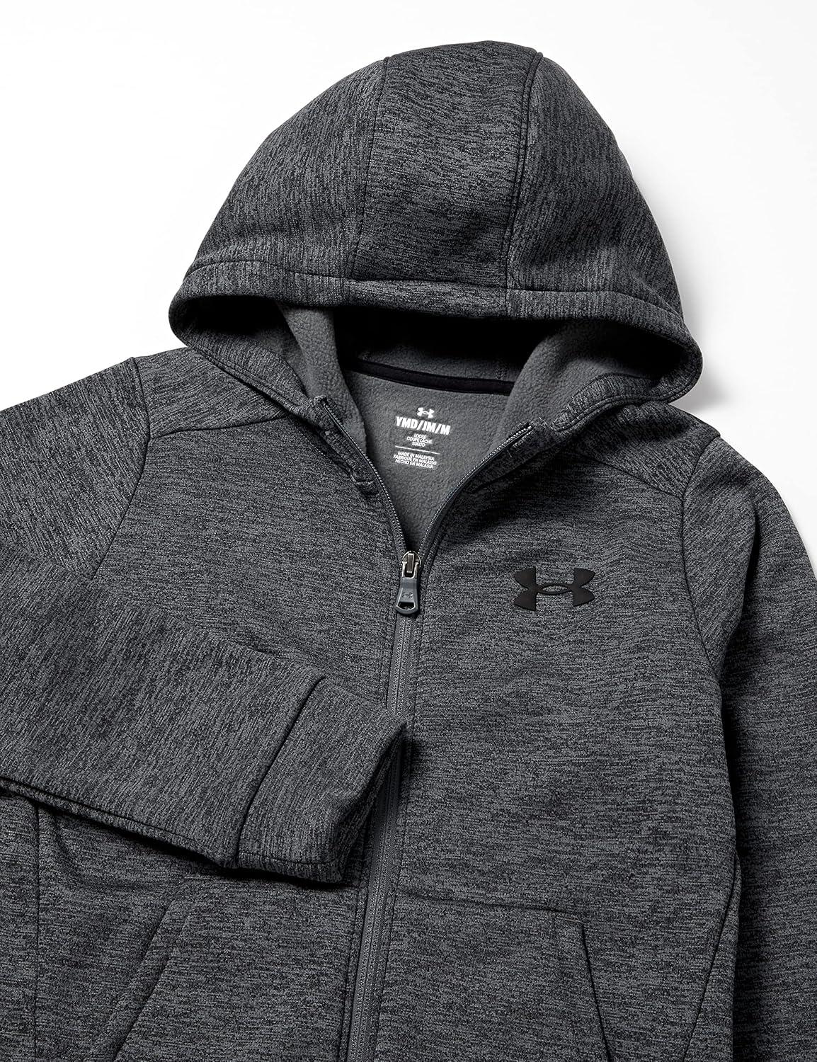 imageUnder Armour Boys Armourfleece Full Zip Hoodie012 Pitch Gray   Black