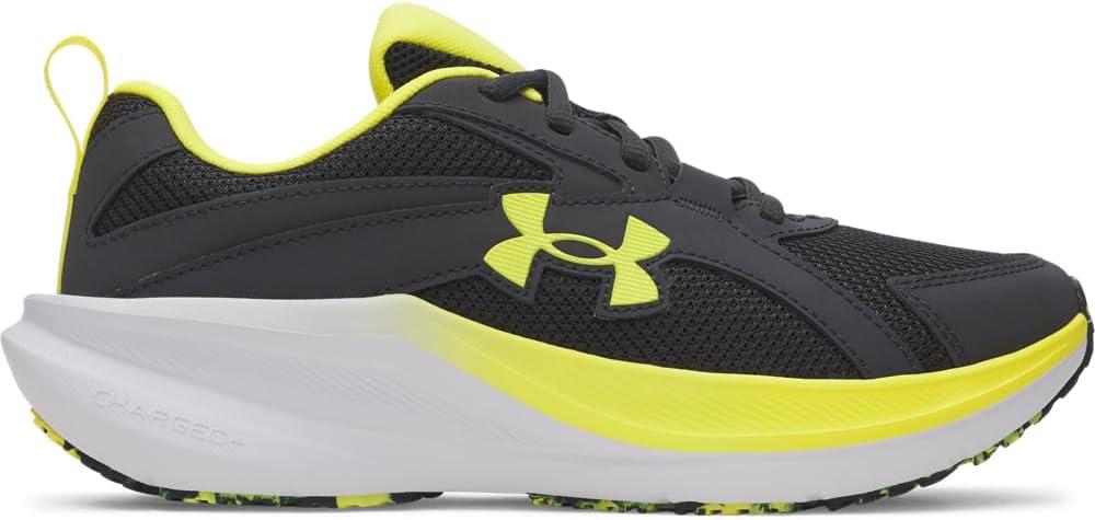 imageUnder Armour Boys Charged Assert 11 Running Shoes016 AnthraciteLumin YellowLumin Yellow