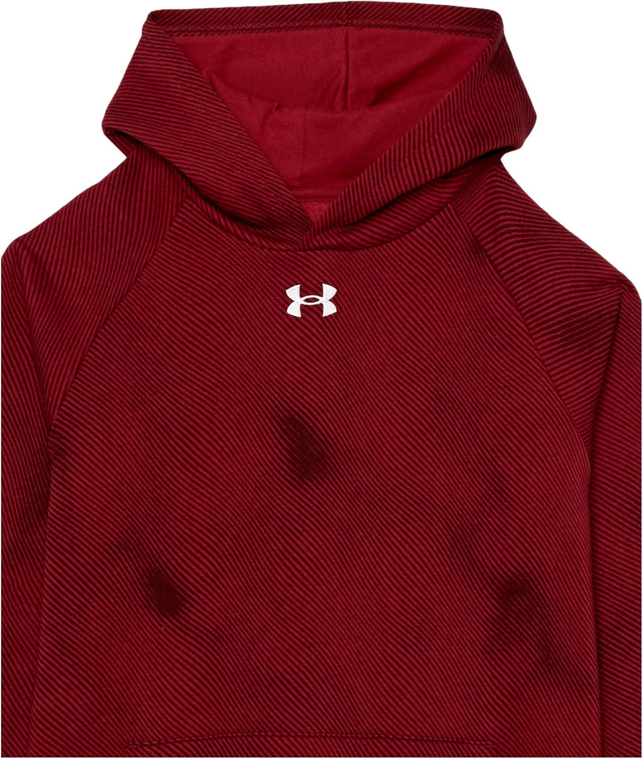 imageUnder Armour Boys Rival Fleece Printed Hoodie600 Dark Maroon   White