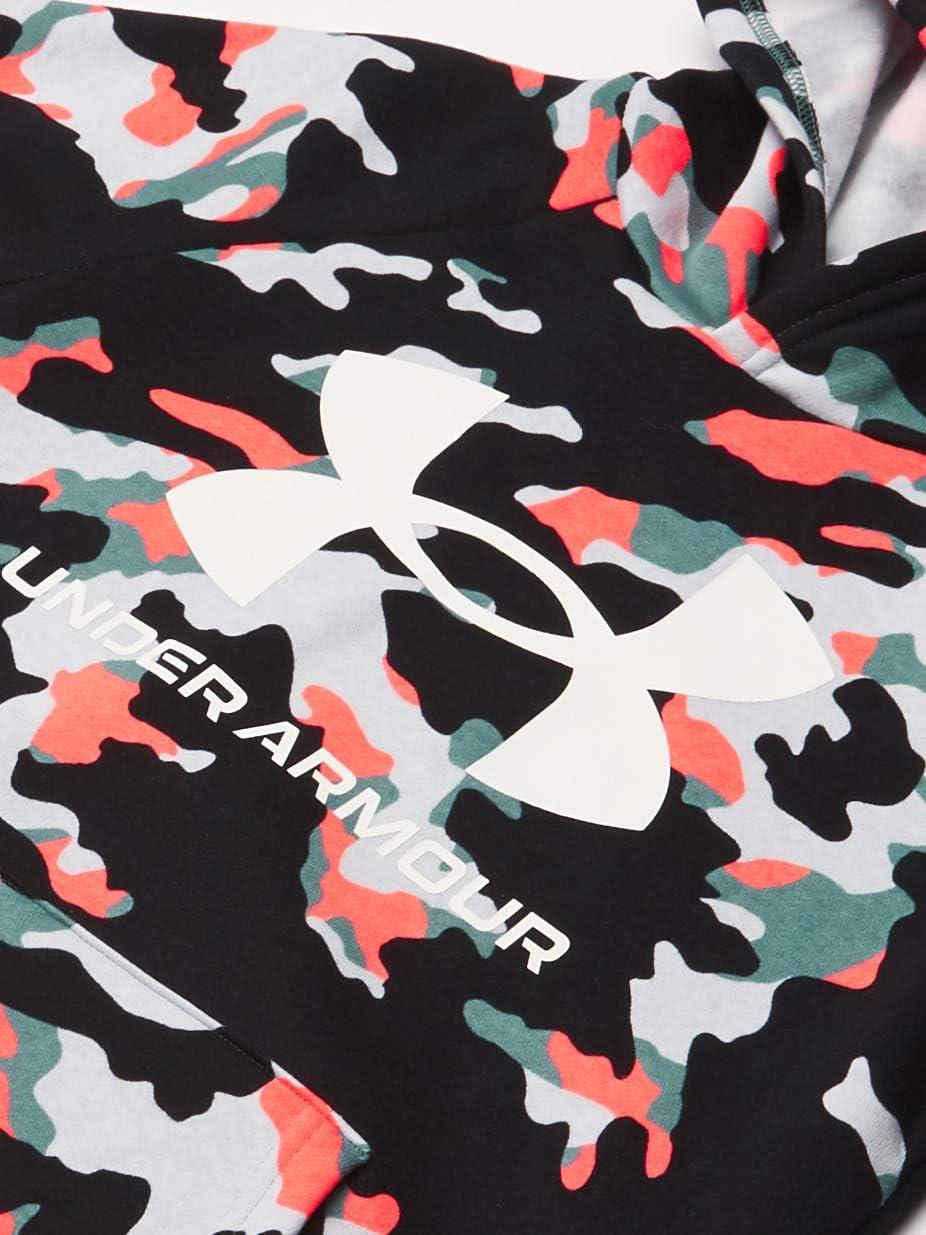 imageUnder Armour Boys Rival Fleece Printed HoodieLichen Blue 424Onyx White