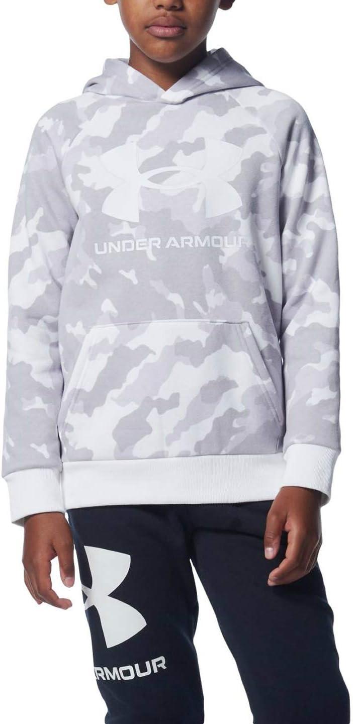 imageUnder Armour Boys Rival Fleece Printed HoodieMod Gray 011White