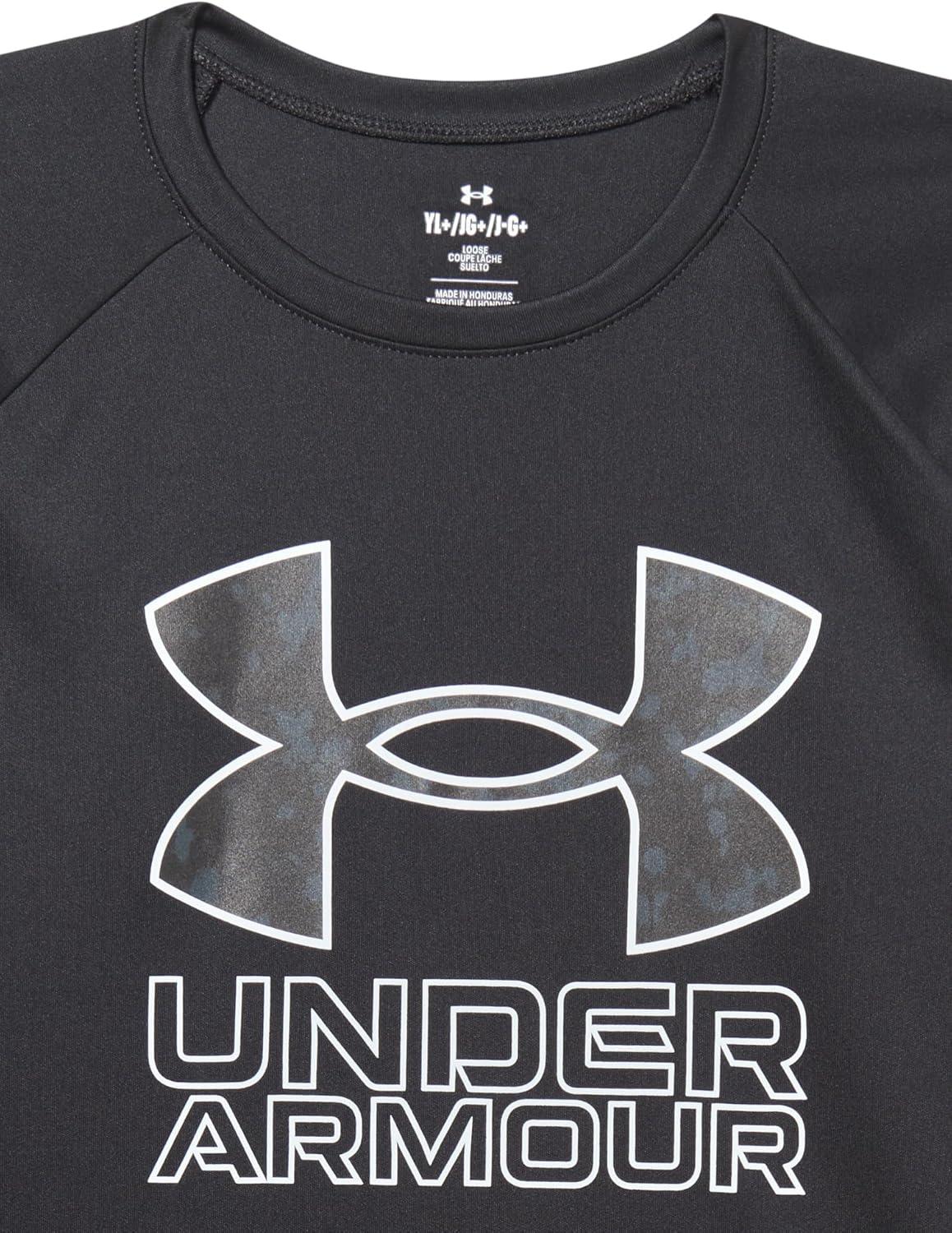 imageUnder Armour Boys Tech Hybrid Printed Fill ShortSleeve TShirt005 Black   White
