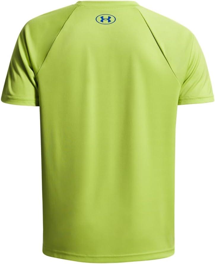 imageUnder Armour Boys Tech Hybrid Printed Fill ShortSleeve TShirt326 Green Vibe   Royal