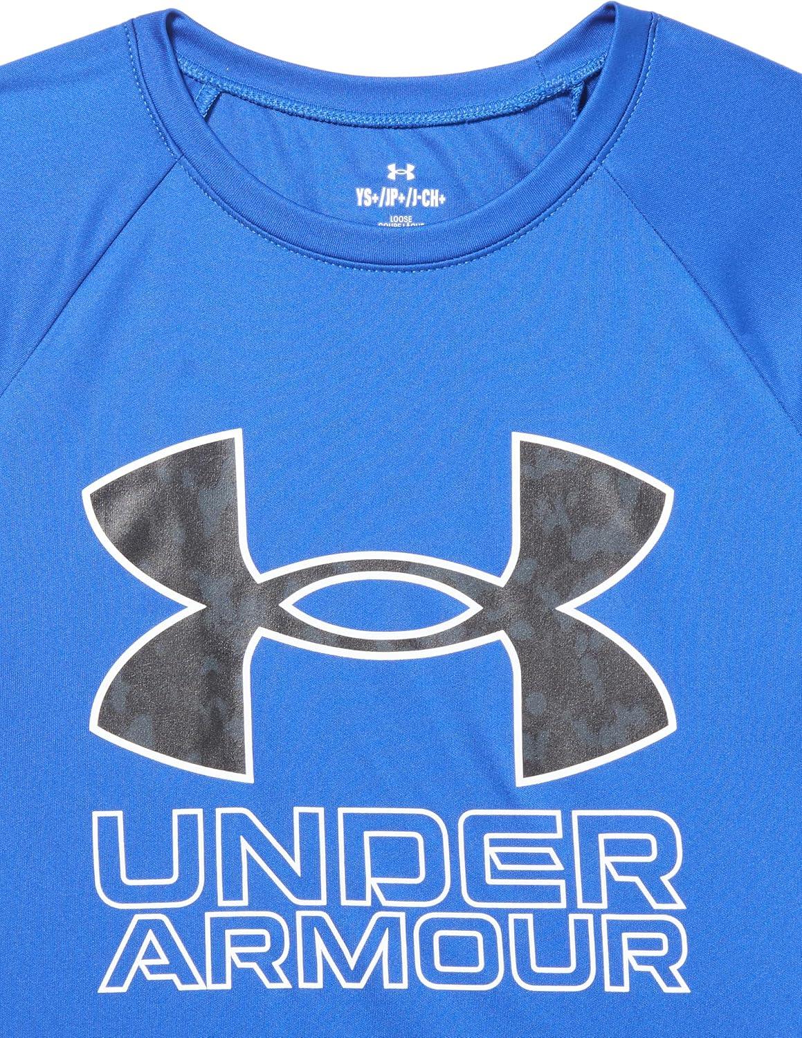 imageUnder Armour Boys Tech Hybrid Printed Fill ShortSleeve TShirt401 Royal   White