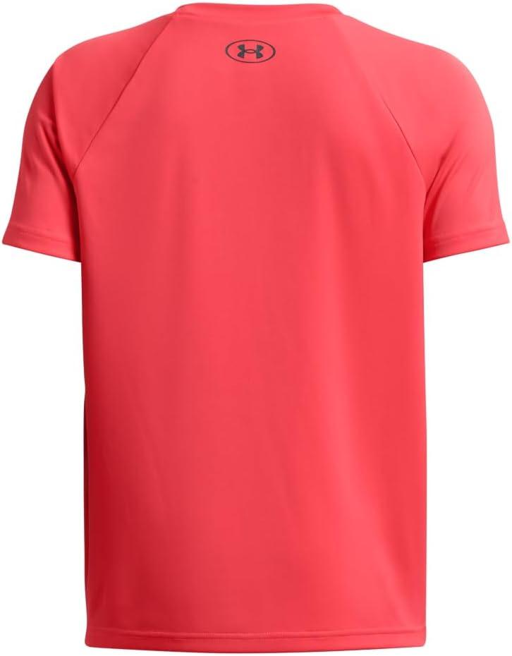 imageUnder Armour Boys Tech Hybrid Printed Fill ShortSleeve TShirt713 Racer Red  Anthracite  Cardinal