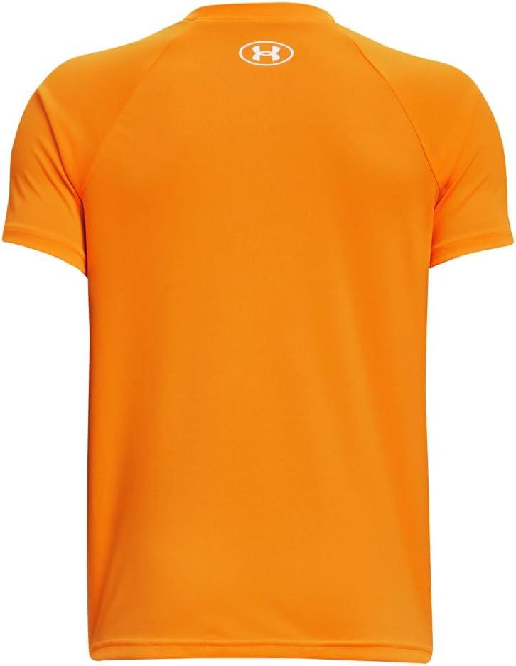imageUnder Armour Boys Tech Hybrid Printed Fill ShortSleeve TShirt801 Formula Orange   White