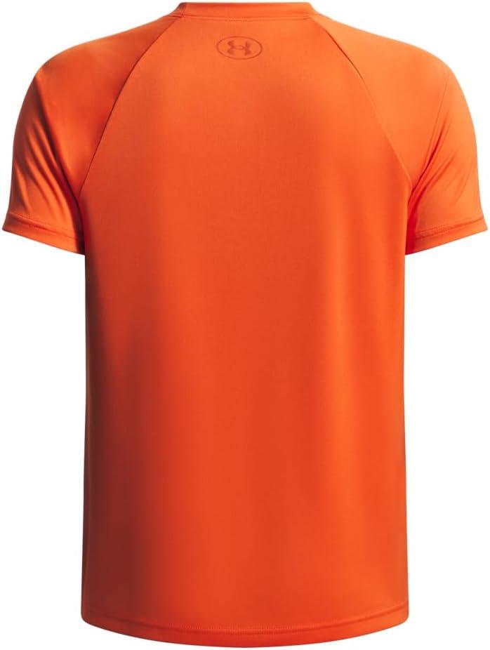imageUnder Armour Boys Tech Hybrid Printed Fill ShortSleeve TShirt844 Orange Base   Surplus Orange
