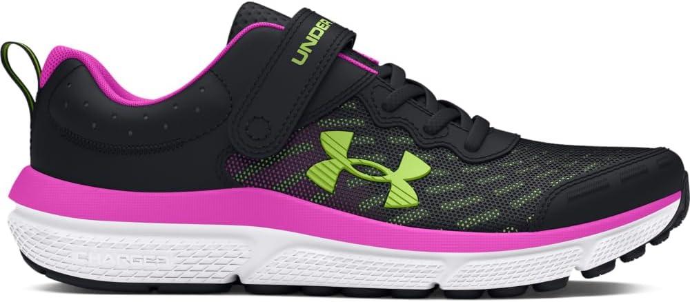 imageUnder Armour Girls Pre School Assert 10 Alternate Closure Sneaker002 BlackVivid MagentaMorph Green