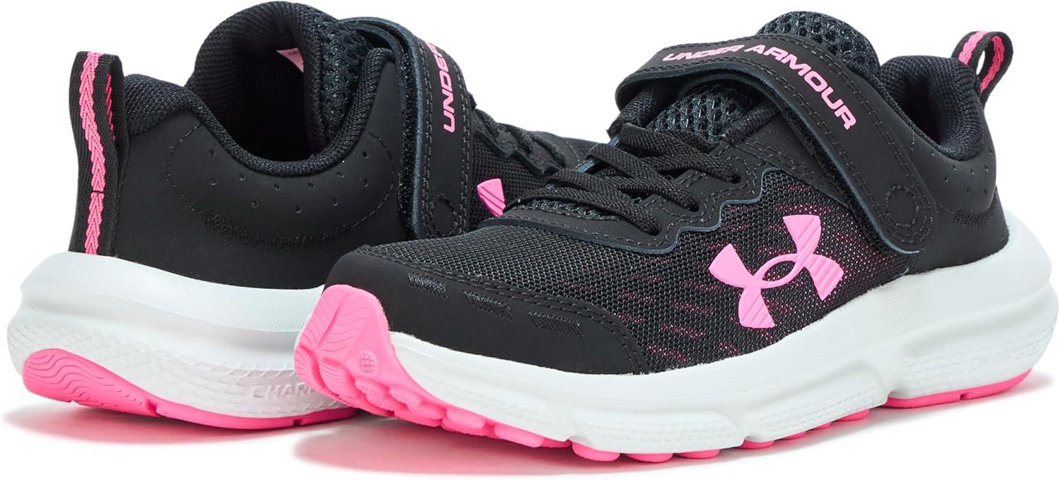 imageUnder Armour Girls Pre School Assert 10 Alternate Closure Sneaker003 BlackAero PinkAero Pink