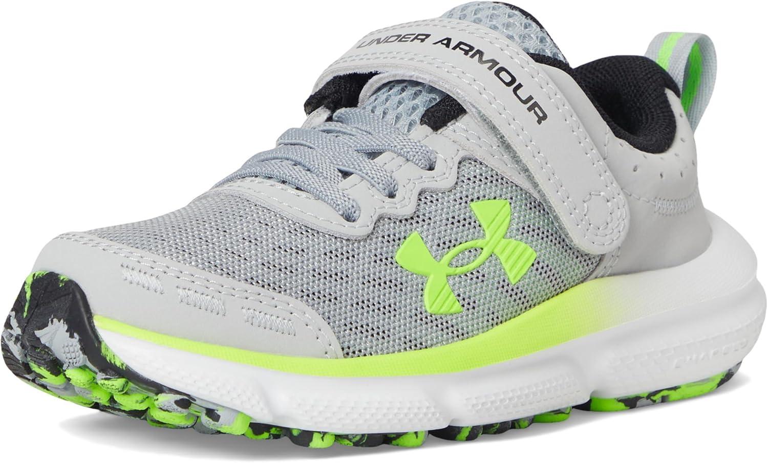 imageUnder Armour Girls Pre School Assert 10 Alternate Closure Sneaker012 Mod GrayBlackHyper Green