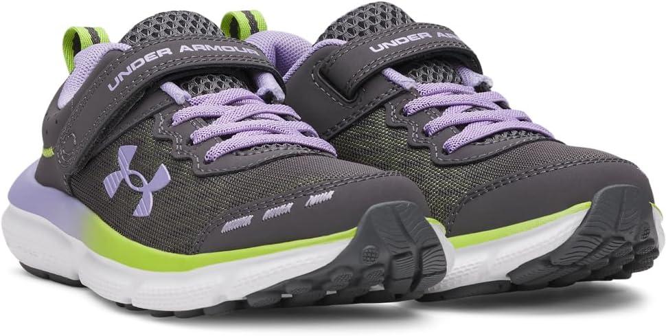 imageUnder Armour Girls Pre School Assert 10 Alternate Closure Sneaker025 CastlerockGreen VibeTransparent