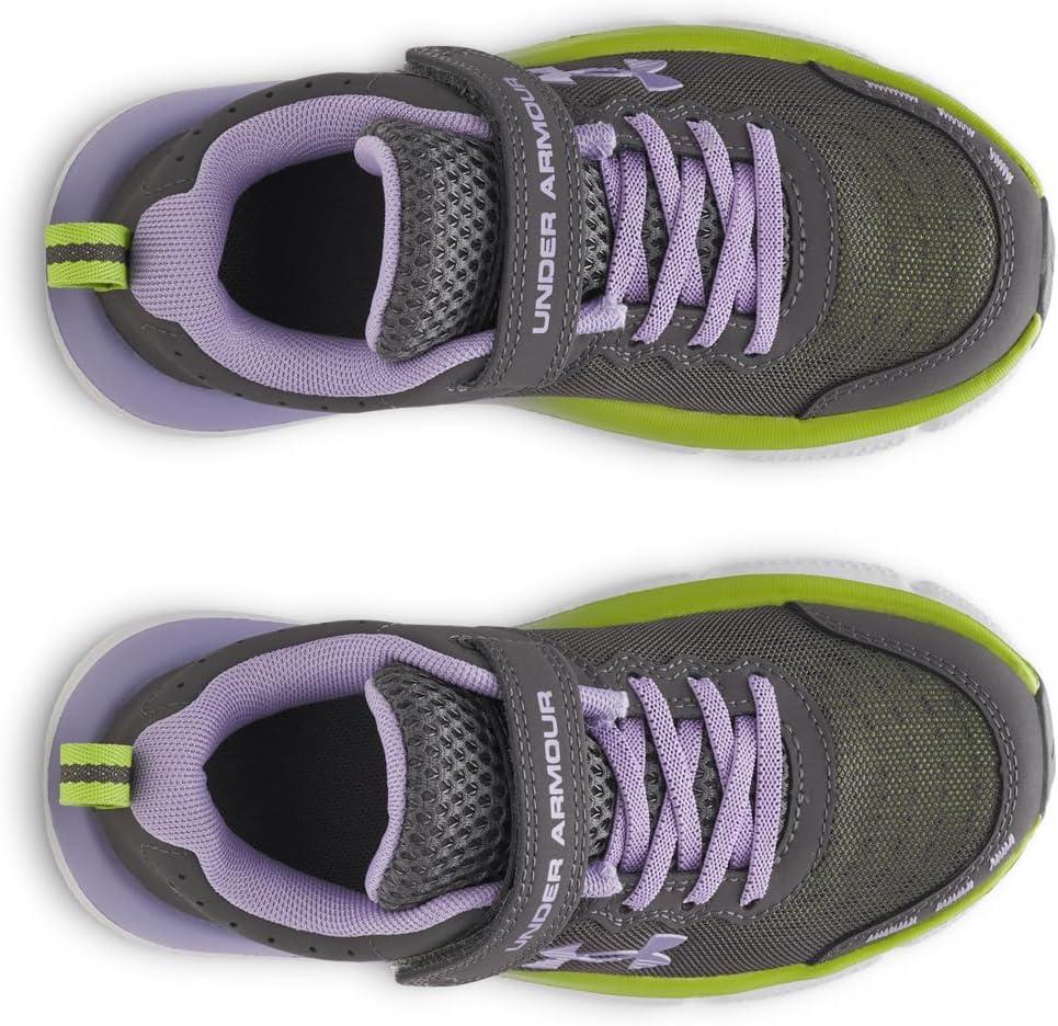 imageUnder Armour Girls Pre School Assert 10 Alternate Closure Sneaker025 CastlerockGreen VibeTransparent