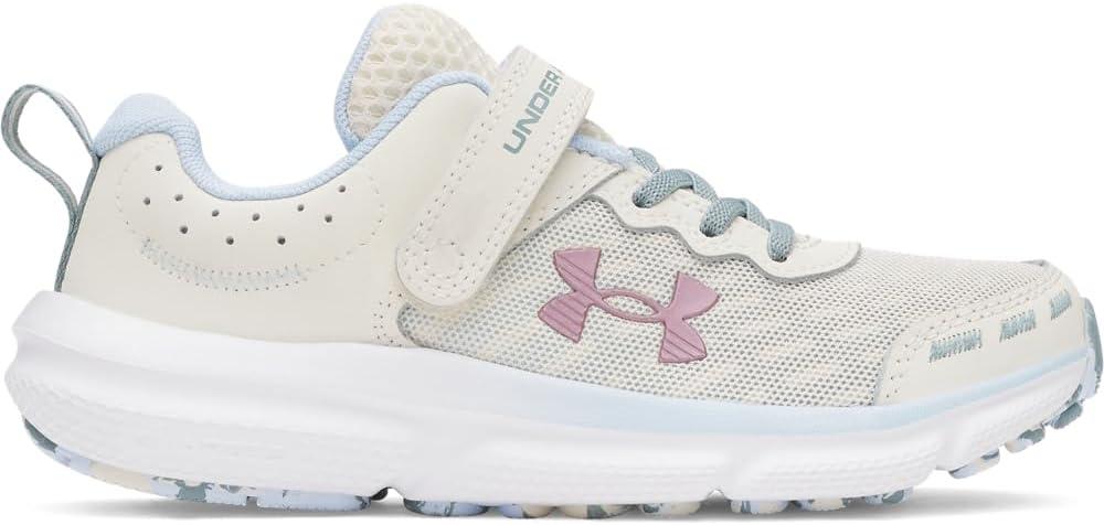 imageUnder Armour Girls Pre School Assert 10 Alternate Closure Sneaker279 StoneNimbus BlueMetallic Tourmaline Pink