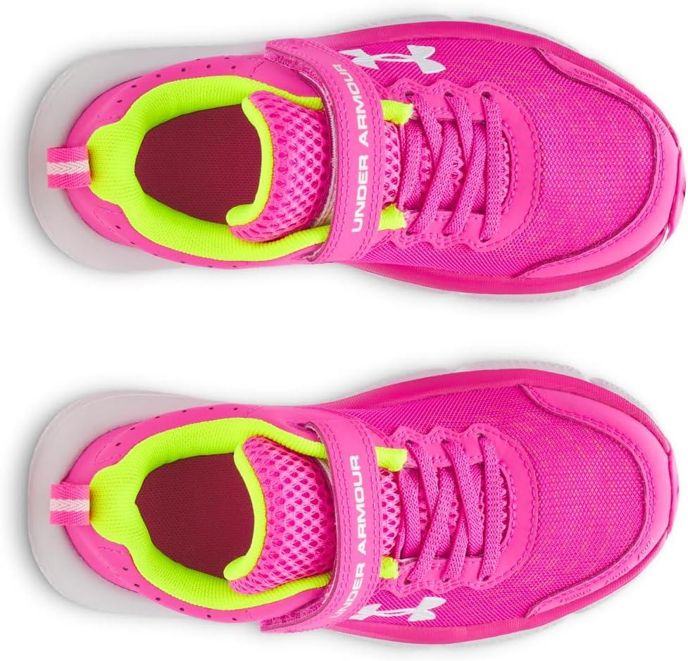 imageUnder Armour Girls Pre School Assert 10 Alternate Closure Sneaker652 Rebel PinkHigh Vis YellowWhite