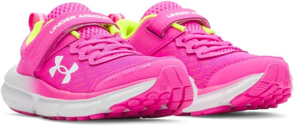 imageUnder Armour Girls Pre School Assert 10 Alternate Closure Sneaker652 Rebel PinkHigh Vis YellowWhite